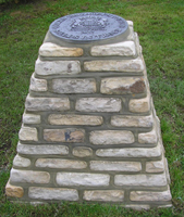 Plaque in stone tower
